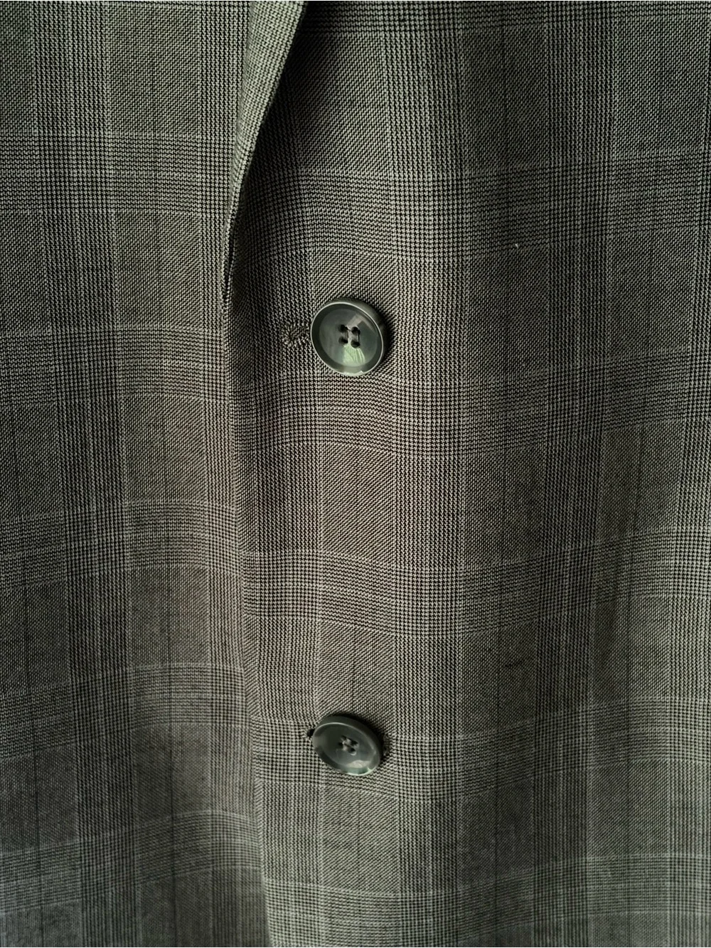 Boccaccio Uomo Gray light blue navy gray Windowpane Sport Coat blazer Sz 48 EUC